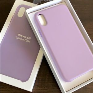 iPhone XR leather case in lilac